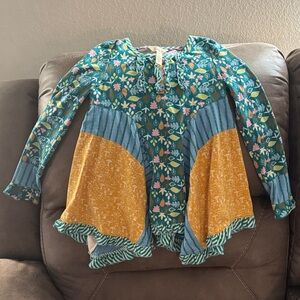 Matilda Jane Teal Floral Kids Blouse